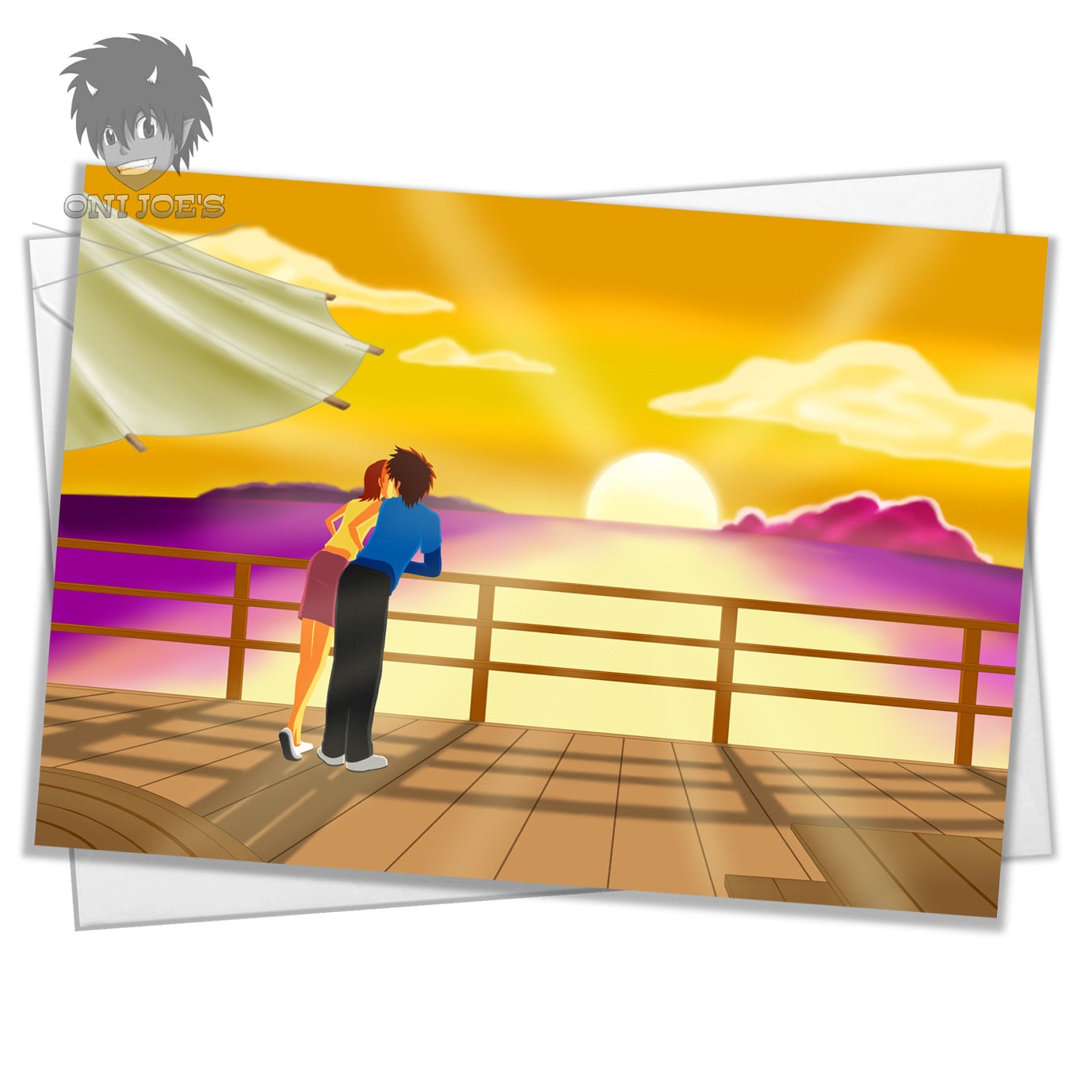 Pier Card, Blank Greeting Cards, (A5) Landscape Orientation, Original Art