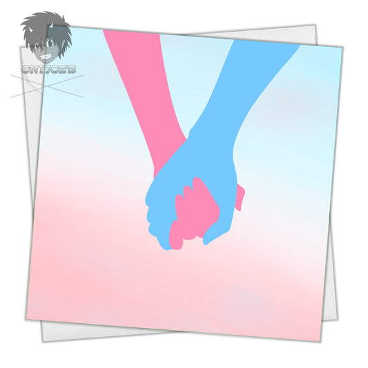 Holding Hands A Card, Blank Greeting Cards, Square, Original Art